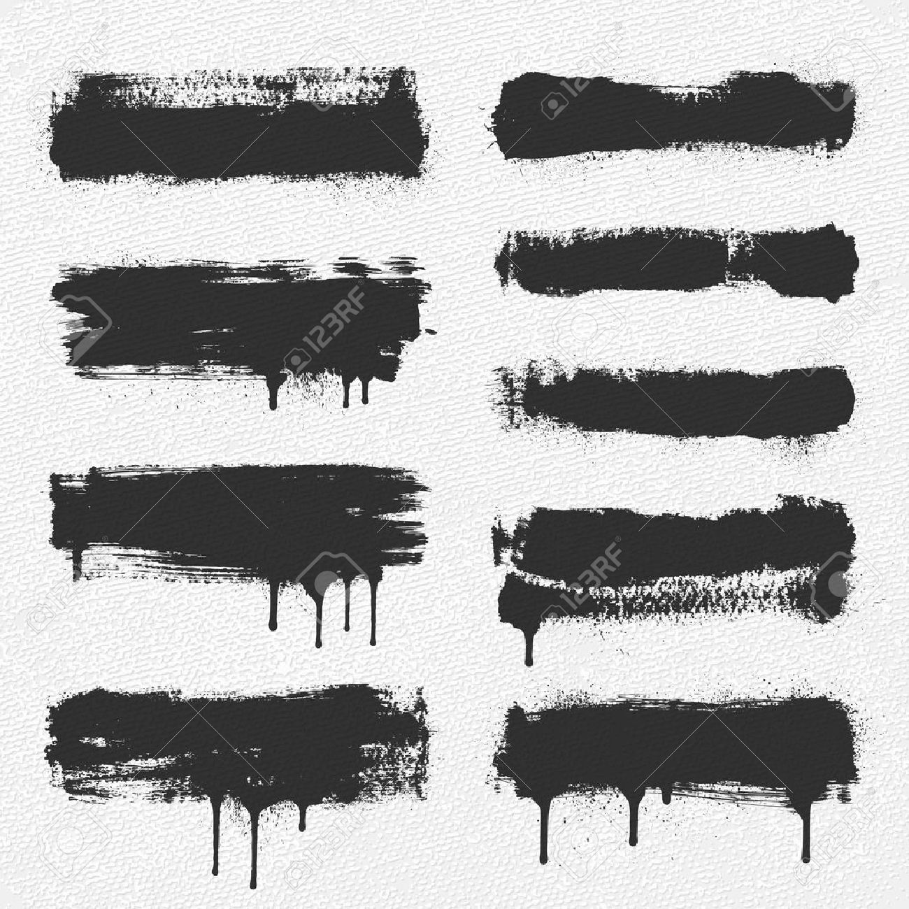 A collection of vector brush strokes. The dripping paint and the spray around the edges are separate objects for easy removal. - 36995043 A collection of vector brush strokes. The dripping paint and the spray around the edges are separate objects for easy removal. - 36995043