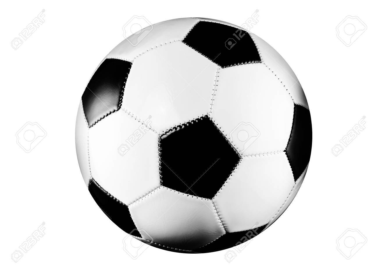 Ballon De Football Noir Et Blanc Isole Sur Fond Blanc Banque D Images Et Photos Libres De Droits Image