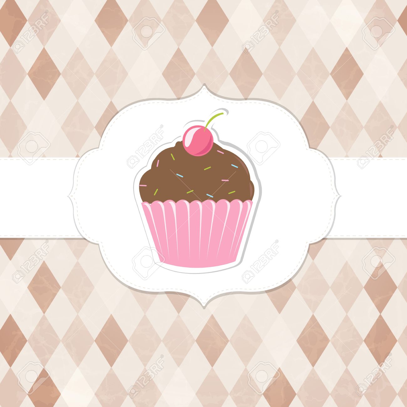 Vintage Cupcakes Labels Vector Background Royalty Free Cliparts