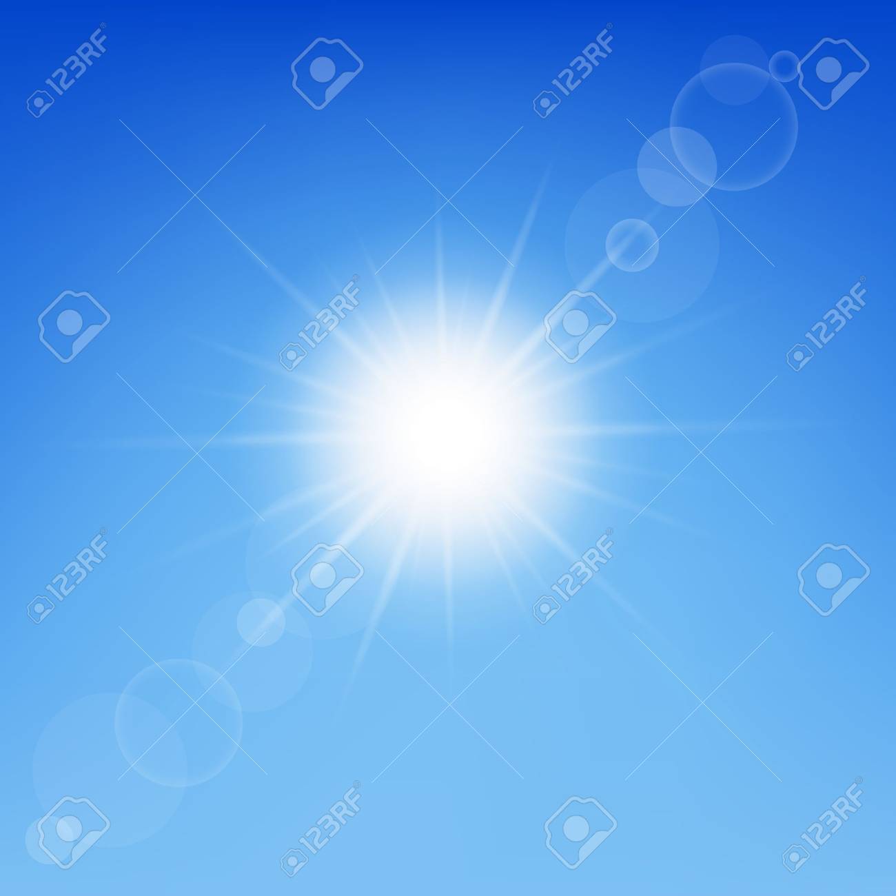 Sun Shine In Blue Sky Royalty Free Cliparts Vectors And Stock Illustration Image