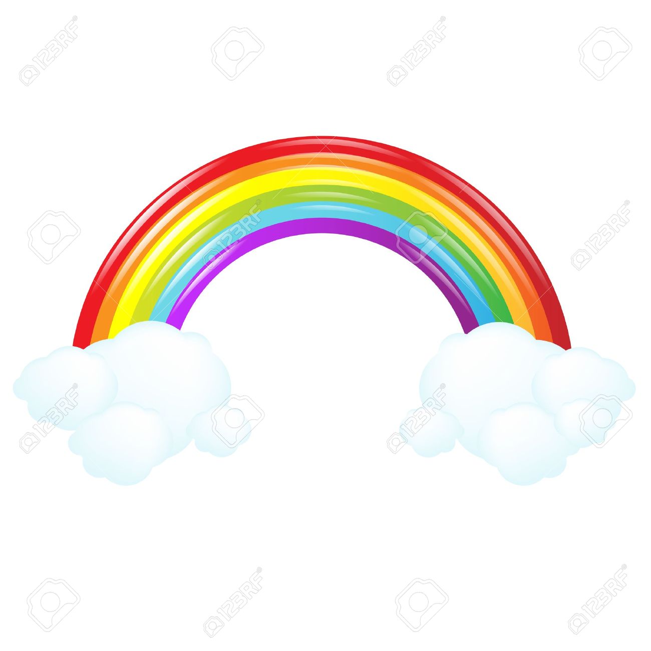 colorful rainbow with cloud illustration royalty free cliparts