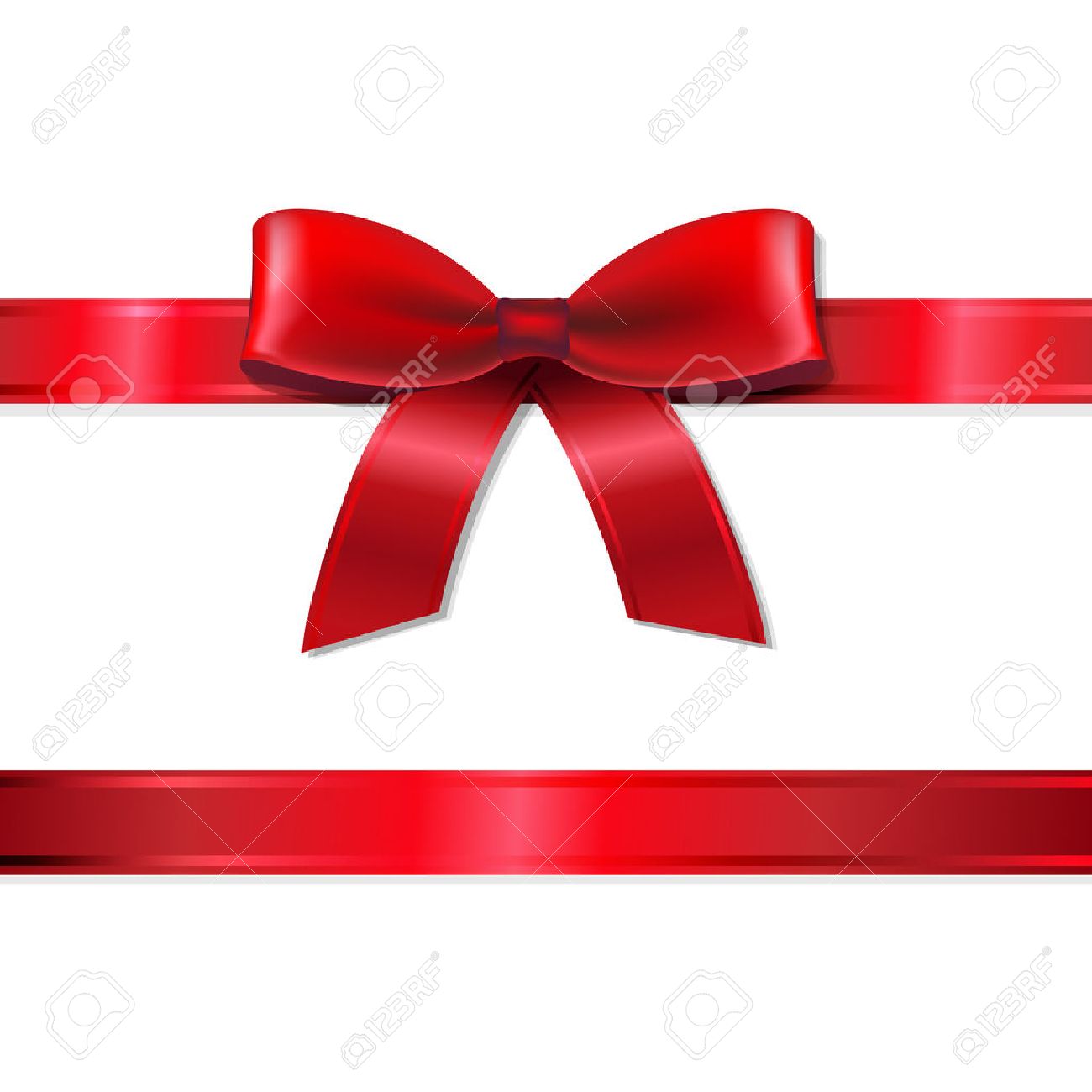 Red Ribbon And Bow With Gradient Mesh, Vector Illustration - 33225256 Red Ribbon And Bow With Gradient Mesh, Vector Illustration - 33225256