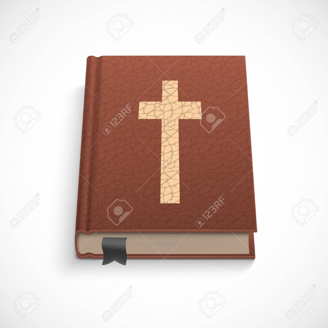 Réaliste Couvercle Mousse Bible Avec La Croix, Isolé Illustration  Vectorielle Sur Un Fond Blanc. Clip Art Libres De Droits , Vecteurs Et  Illustration. Image 36842528.