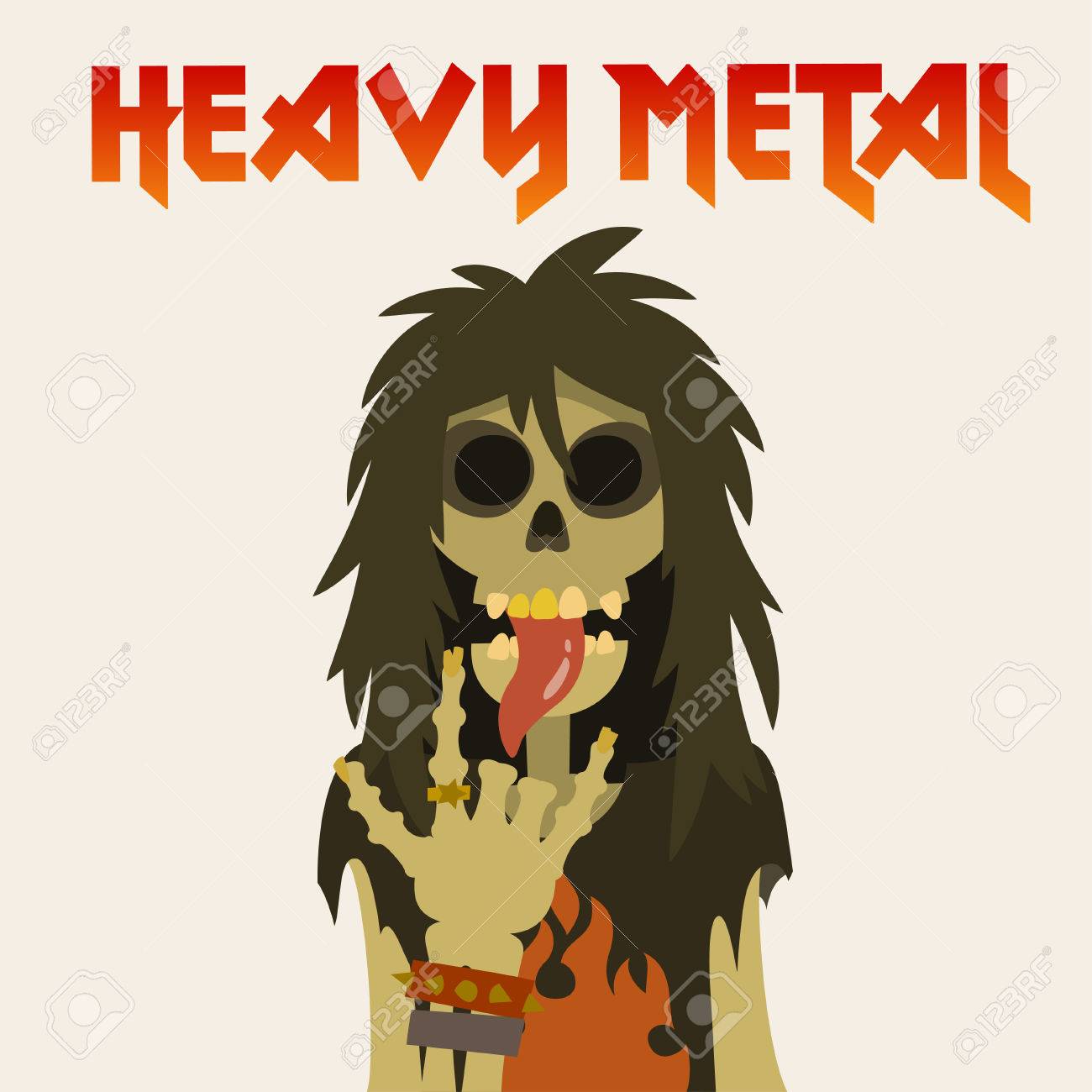 Skeleton With Long Hair Sticking His Tongue Out And Heavy Metal Royalty Free Cliparts Vectors And Stock Illustration Image 36853010