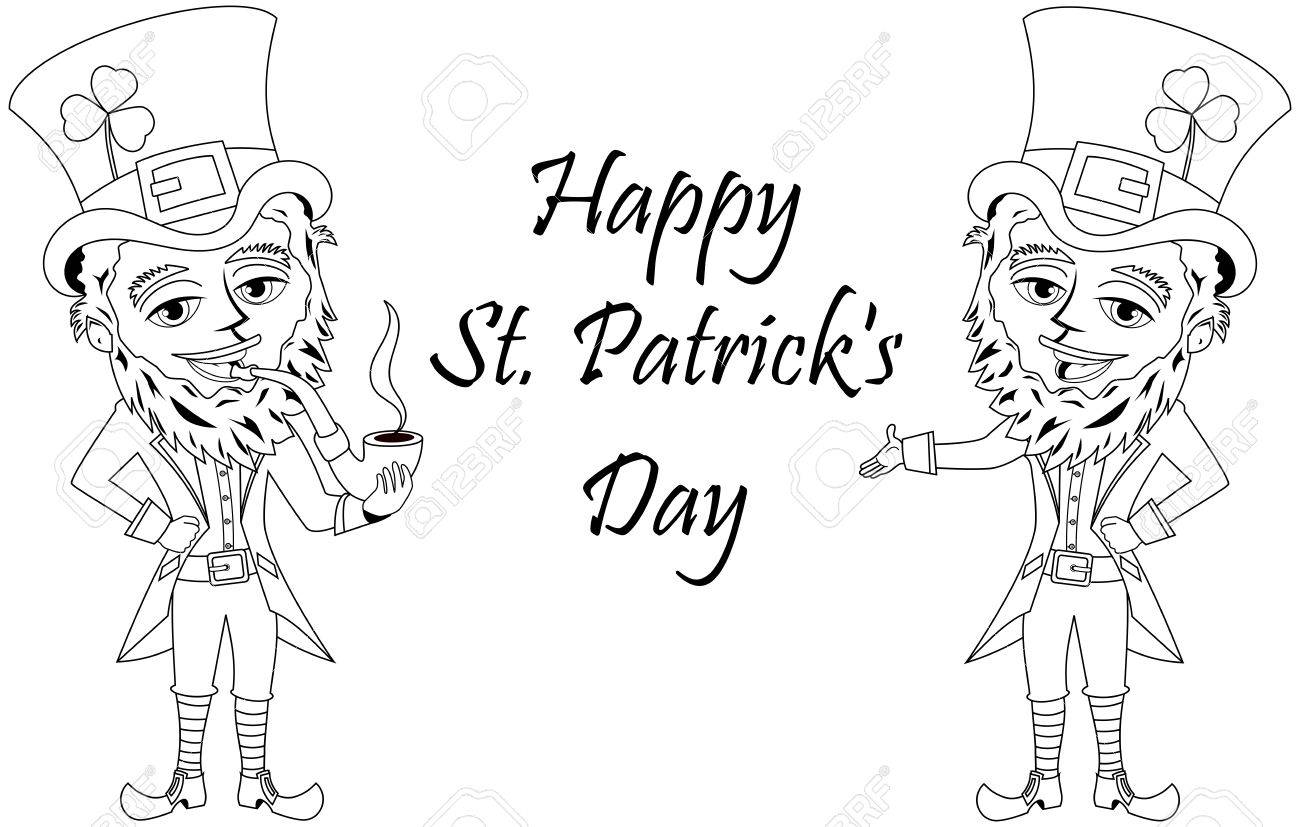 st patricks or saint patrick smoking pipe for coloring book saint patrick coloring