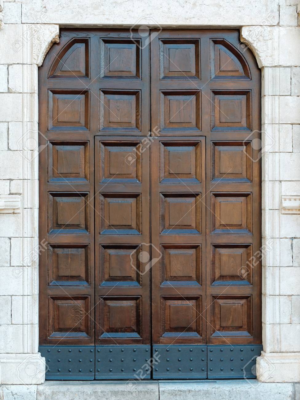 Closed Big Wooden Door Front View Stock Photo Picture And Royalty Free Image Image 110596634