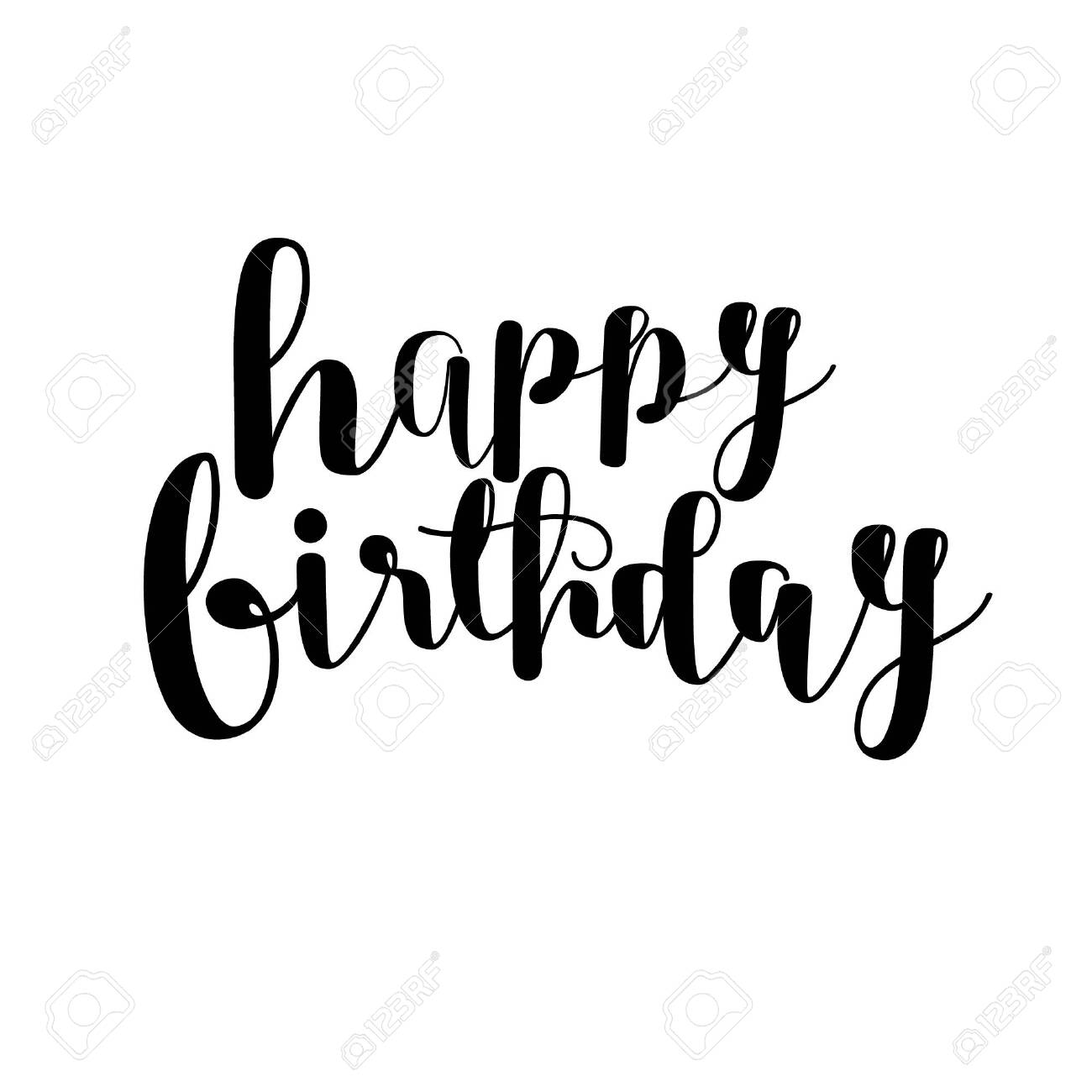 Happy Birthday Logo Font Lettering Script Hand Drawn Transparent Invitation Font Royalty Free Cliparts Vectors And Stock Illustration Image