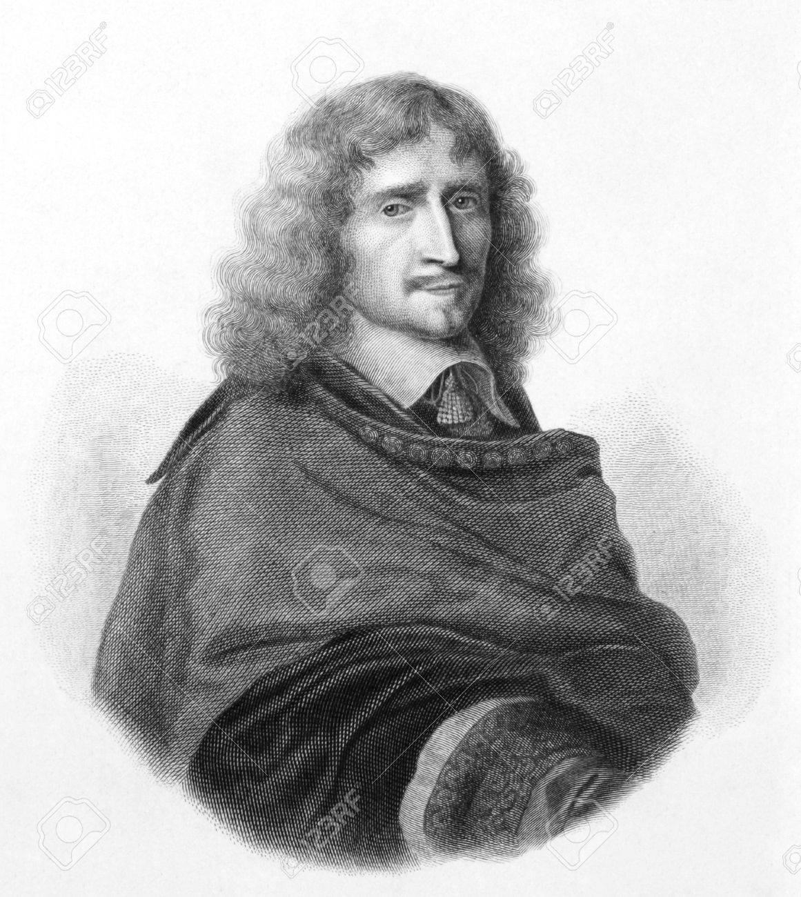 1800 年代から彫刻のリチャード ブラウン 1610年 1669 英語南北戦争中の英語議会の軍の少将 1650 年に Patris で元図面 R Nanteuil から P Audinel によって刻まれています の写真素材 画像素材 Image