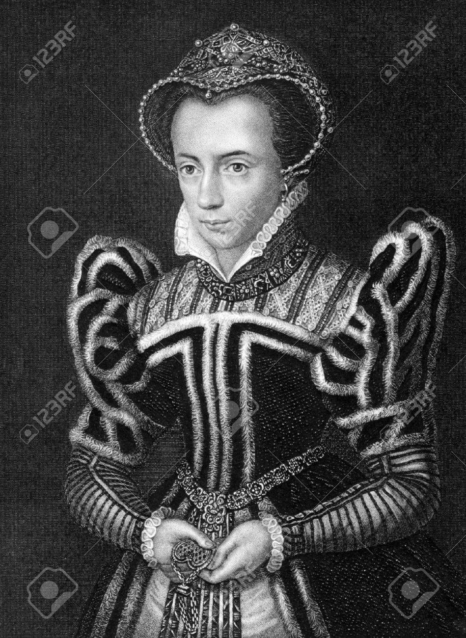 Mary I of England (1516-1558) on engraving from 1838. Queen regnant