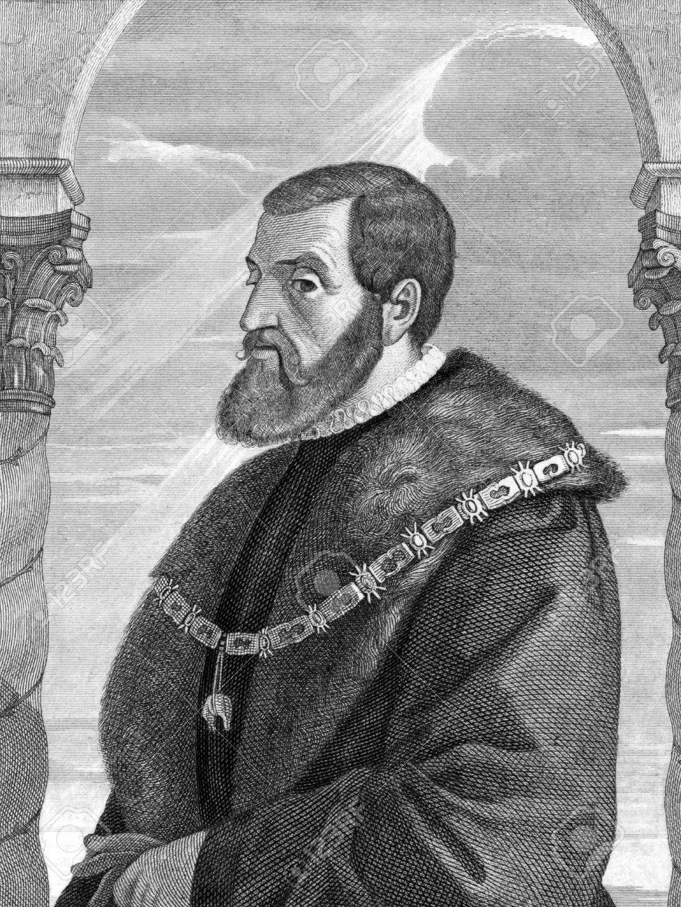 チャールズ V 神聖ローマ皇帝 1500年 1558 年 1859 年から彫刻 神聖ローマ帝国の皇帝 C Muller によって刻まれ 1859年マイヤーズ Konversations Lexikon ドイツで出版されました の写真素材 画像素材 Image 15112514