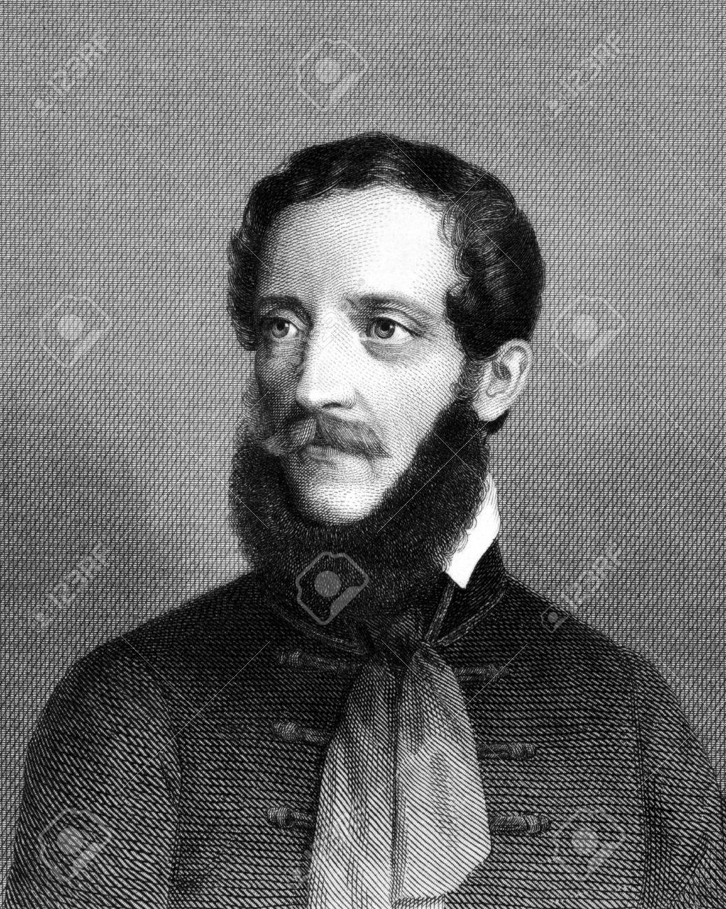 1859 年から彫刻にコシュート ラヨシュ 1802年 14 年 ハンガリー語弁護士 ジャーナリスト 政治家および 1849 年にハンガリーの摂政社長 不明なアーティストによって刻まれ 1859年マイヤーズ Konversations Lexikon ドイツで公開されました の写真素材 画像