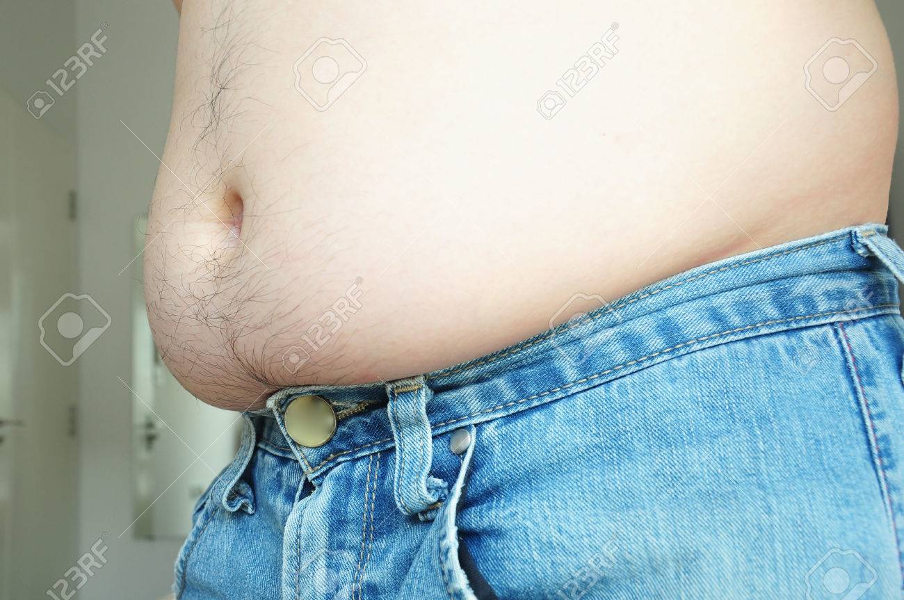 fat guy in jean shorts