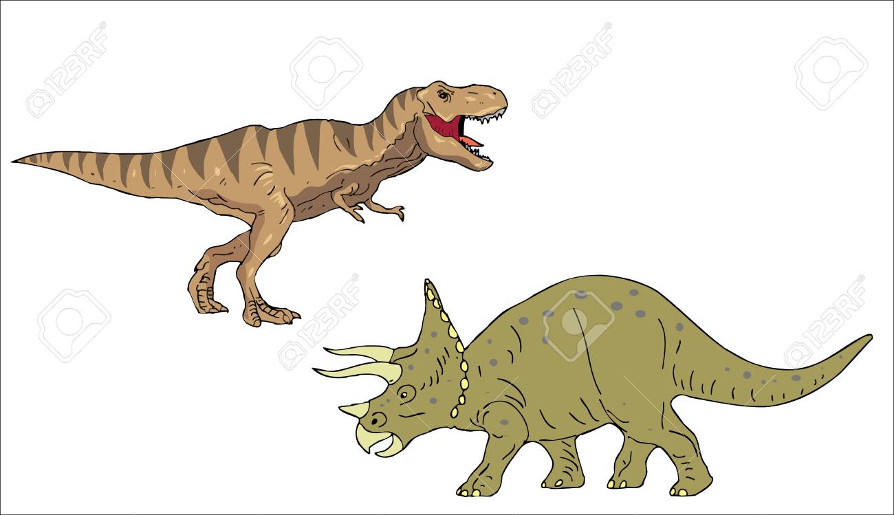 ティラノサウルスとトリケラトプスのベクトル イラスト のイラスト素材 ベクタ Image 6654