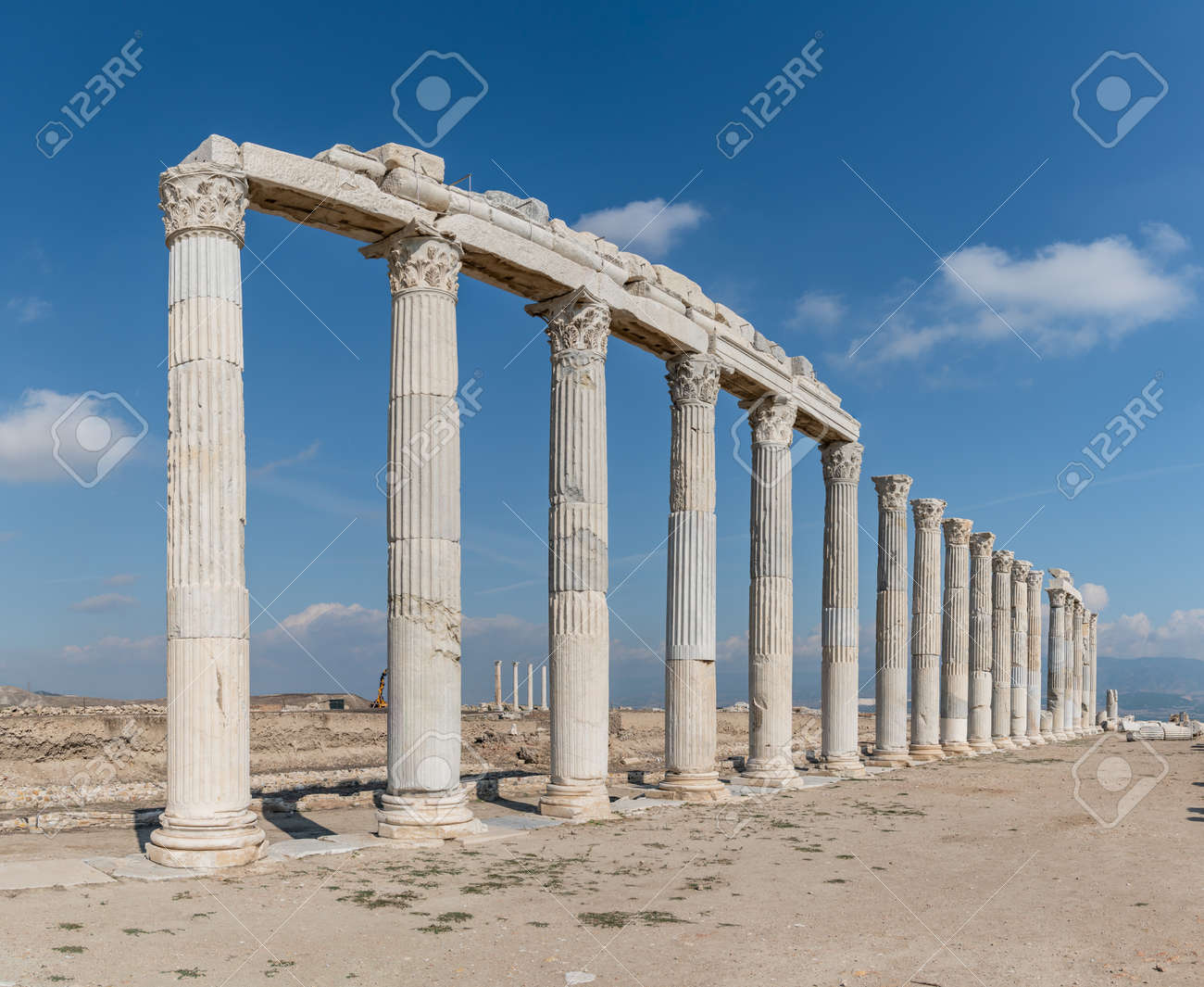 Denizli, Turkey - October 2019: Laodikeia ancient city ruins in Pamukkale, Denizli, Turkey - 164355939 Denizli, Turkey - October 2019: Laodikeia ancient city ruins in Pamukkale, Denizli, Turkey - 164355939