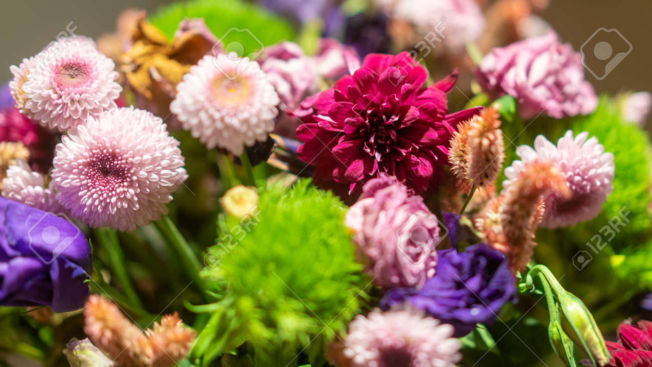 Flowers bouquet arrange for decoration in home or celebration. Depth of field and out of focus is done intentionally and originally - 170089911 Flowers bouquet arrange for decoration in home or celebration. Depth of field and out of focus is done intentionally and originally - 170089911
