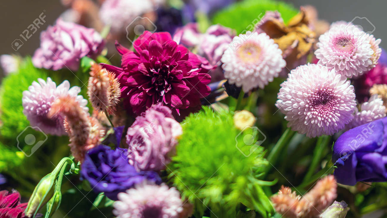 Flowers bouquet arrange for decoration in home or celebration. Depth of field and out of focus is done intentionally and originally - 170117495 Flowers bouquet arrange for decoration in home or celebration. Depth of field and out of focus is done intentionally and originally - 170117495