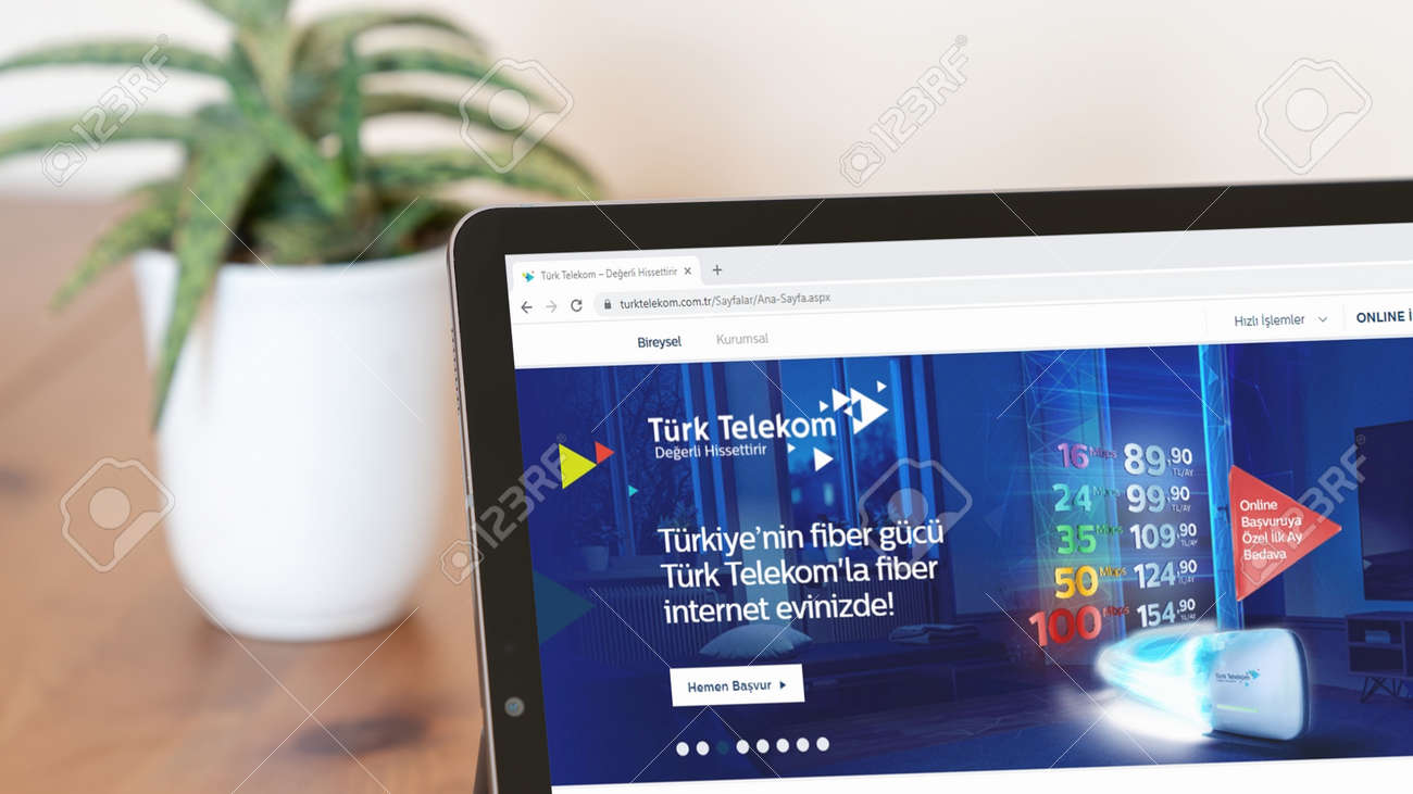 Istanbul, Turkey - July 2021: Illustrative Editorial screenshot of Turkish Turk Telekom website homepage. Turk Telekom logo visible on a digital screen close-up - 172089237 Istanbul, Turkey - July 2021: Illustrative Editorial screenshot of Turkish Turk Telekom website homepage. Turk Telekom logo visible on a digital screen close-up - 172089237