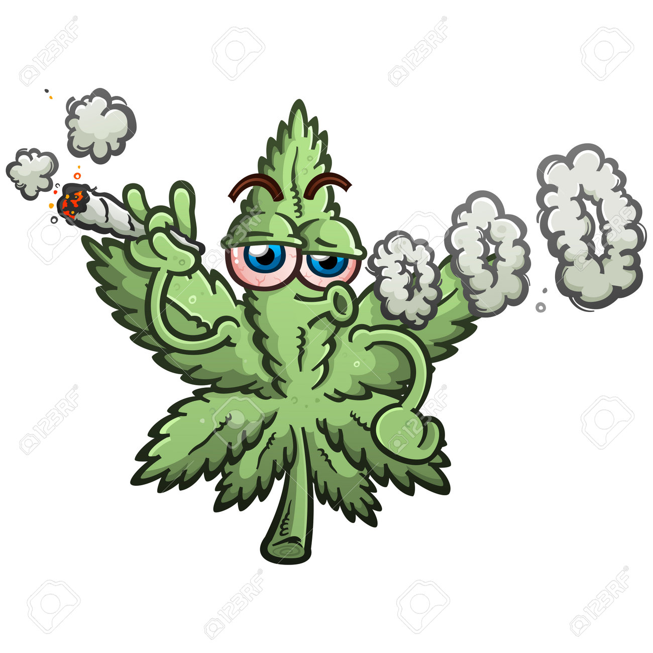 Cartoon Styled Marijuana Pot Leaf Vector Illustration Blowing Smoke Rings  Royalty Free SVG, Cliparts, Vectors, and Stock Illustration. Image  190413131., image size:1300x1300