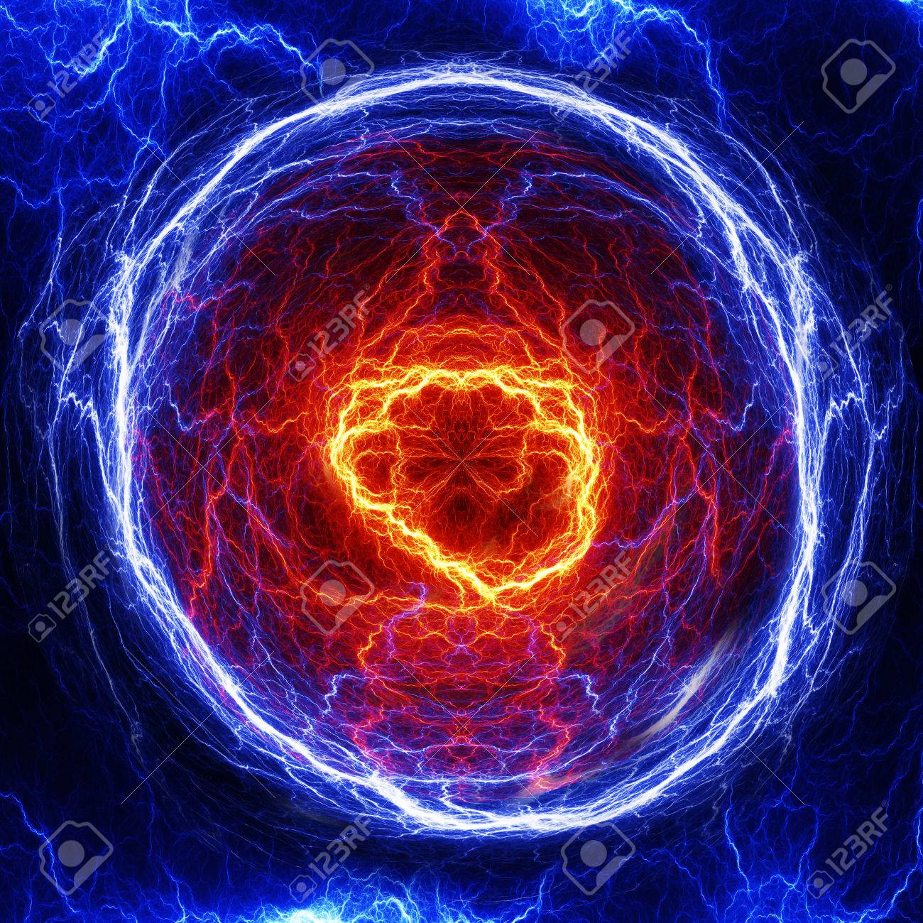 火と氷雷の抽象的な背景 の写真素材 画像素材 Image