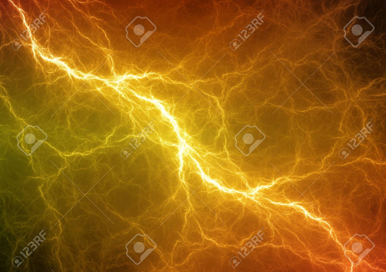 Heisser Gelber Und Orange Elektrischer Blitz Lizenzfreie Fotos Bilder Und Stock Fotografie Image