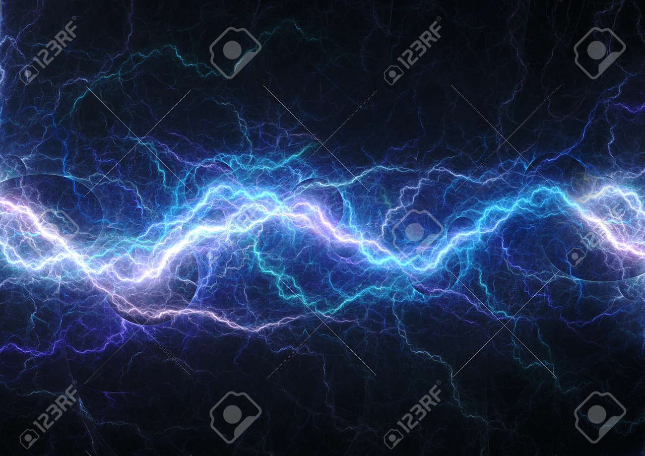 Blue lightning, abstract electrical background - 155074730 Blue lightning, abstract electrical background - 155074730