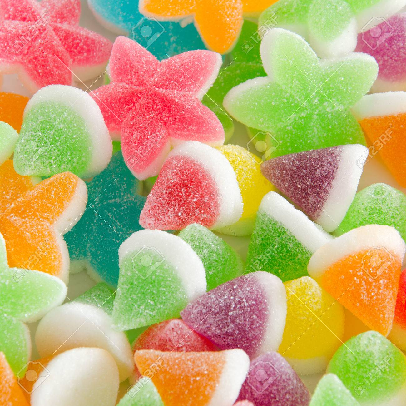 Many Bright Color Jelly Candies Sweets With Sugar Tasty As Jujube And Lollipops Stock Photo Picture And Royalty Free Image Image