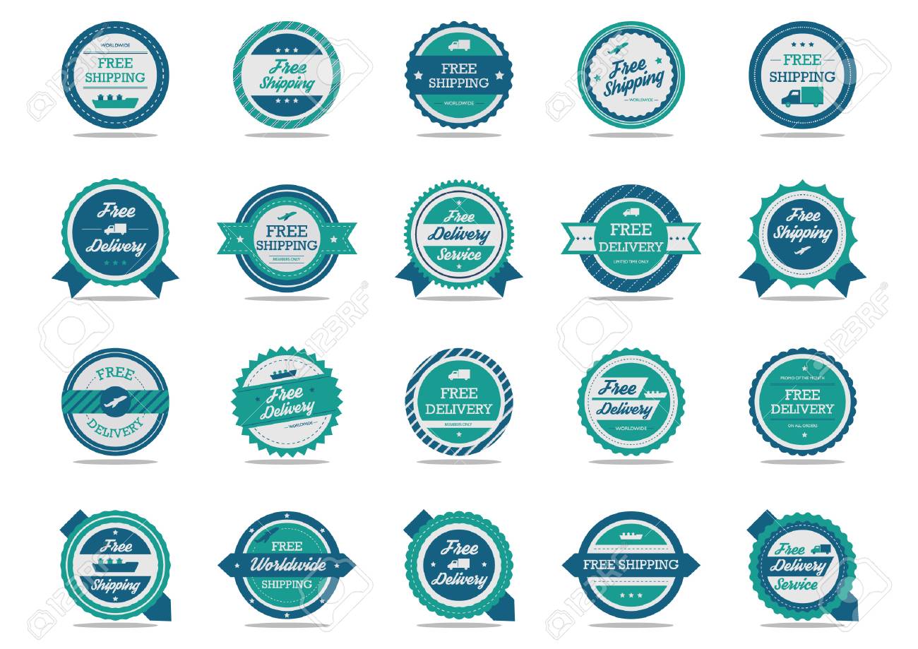 物流ラベルのコレクションのイラスト素材 ベクタ Image