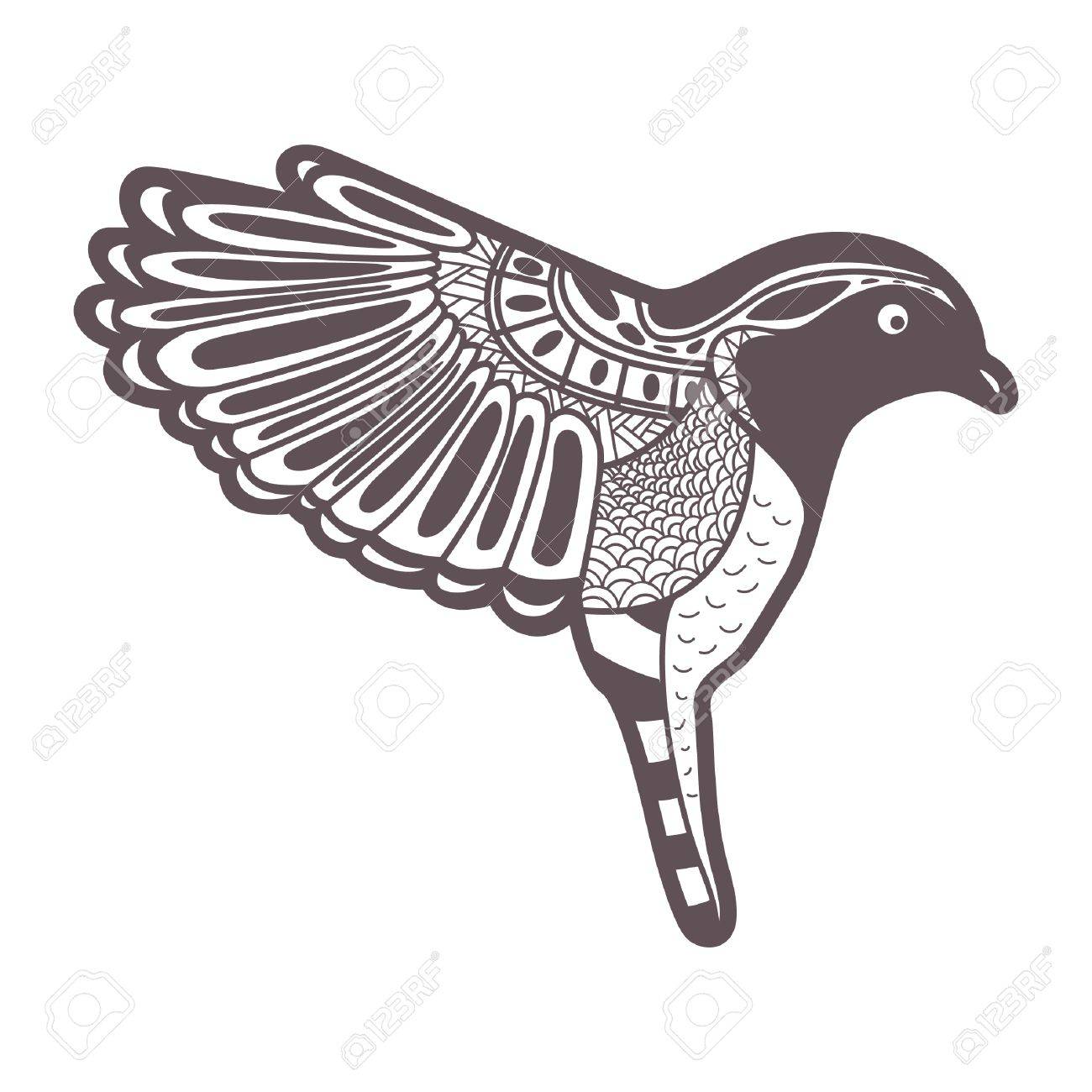 Zentangle ハチドリ デザイン のイラスト素材 ベクタ Image 43313695