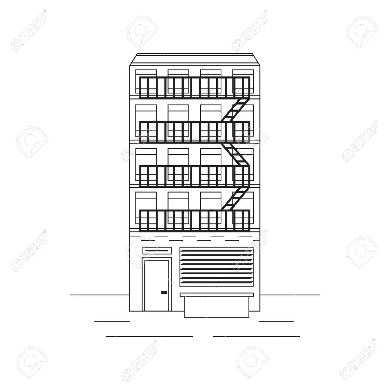 ニューヨークのアパートの建物のイラスト素材 ベクタ Image