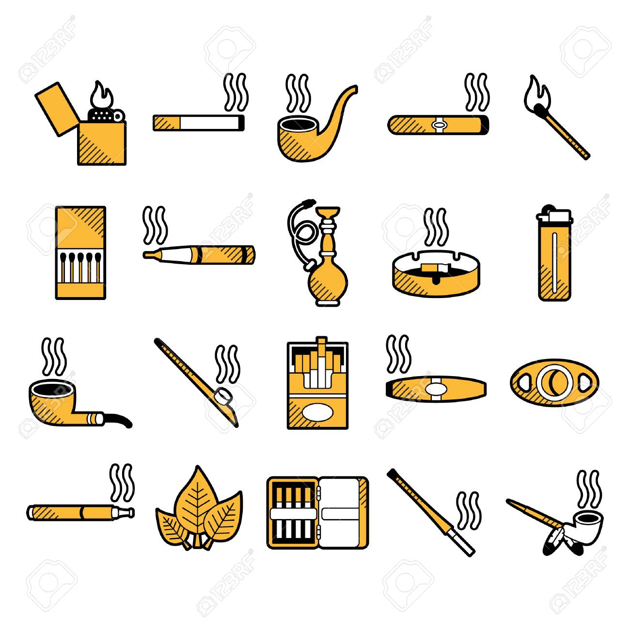 Set Of Smoking Items Free Vector and graphic 43309291