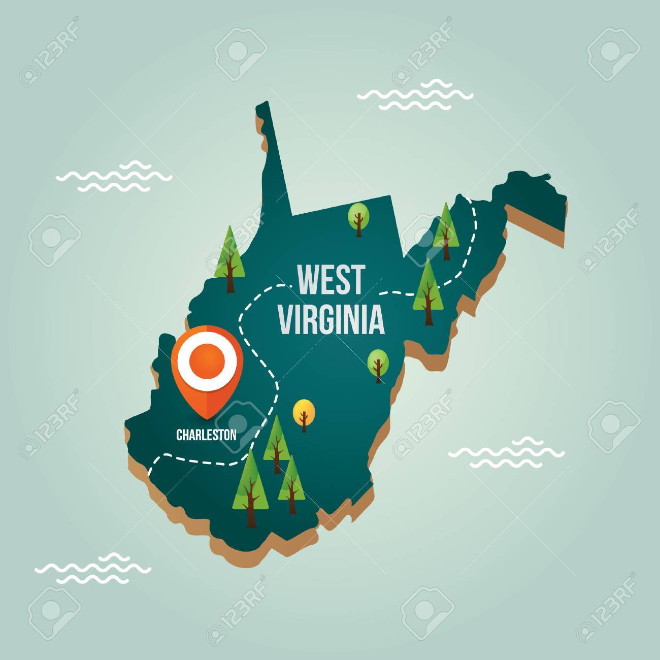 Capital Of West Virginia Map West Virginia Map With Capital City Royalty Free Svg, Cliparts, Vectors,  And Stock Illustration. Image 43243341.