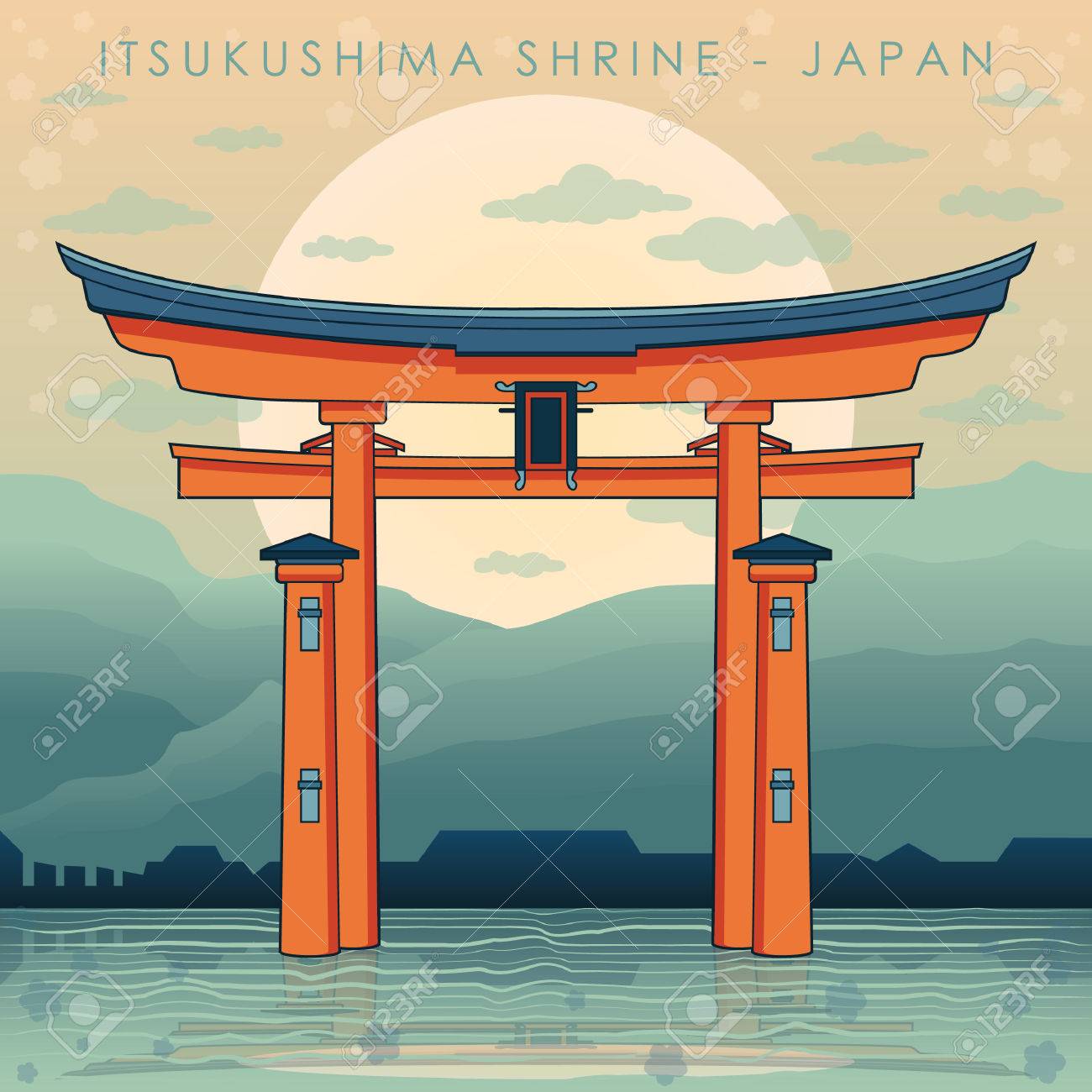 厳島神社 のイラスト素材 ベクタ Image