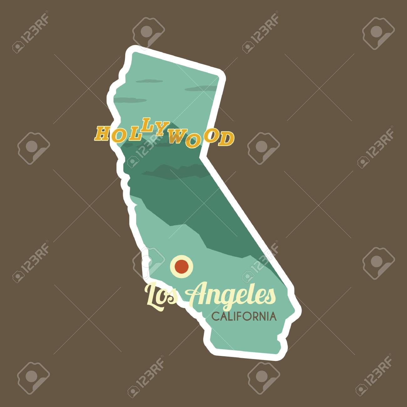 カリフォルニア州の地図 のイラスト素材 ベクタ Image