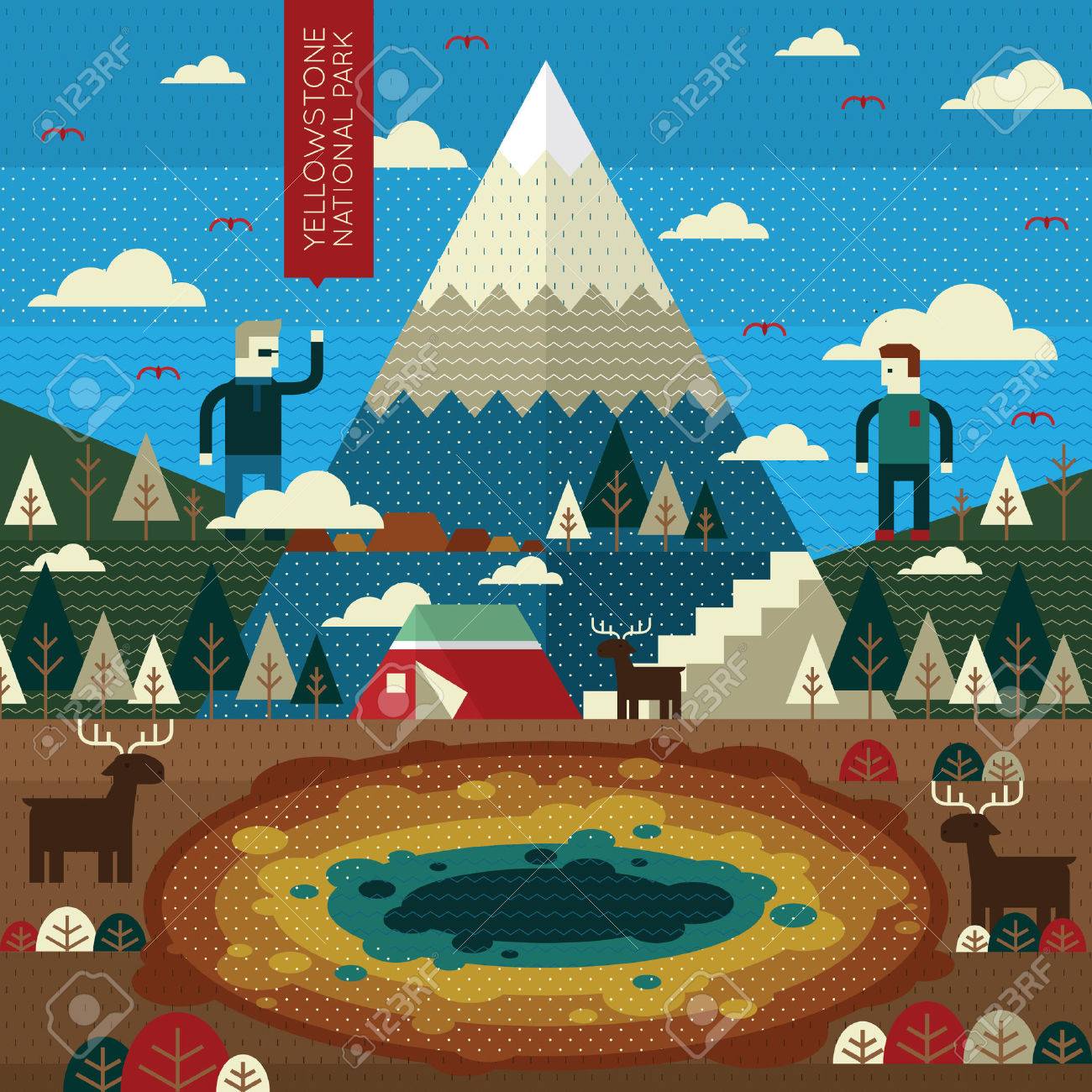 イエローストーン国立公園 のイラスト素材 ベクタ Image イエローストーン国立公園 のイラスト素材 ベクタ Image