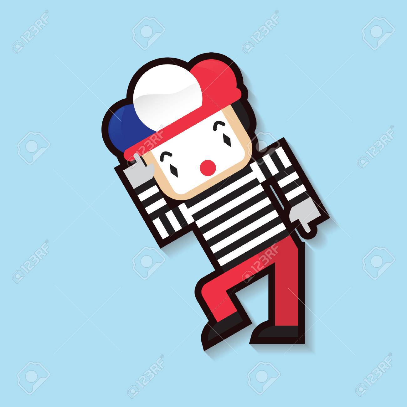 Clown Mit Franzosisch Flagge Kappe Lizenzfrei Nutzbare Vektorgrafiken Clip Arts Illustrationen Image 51363764