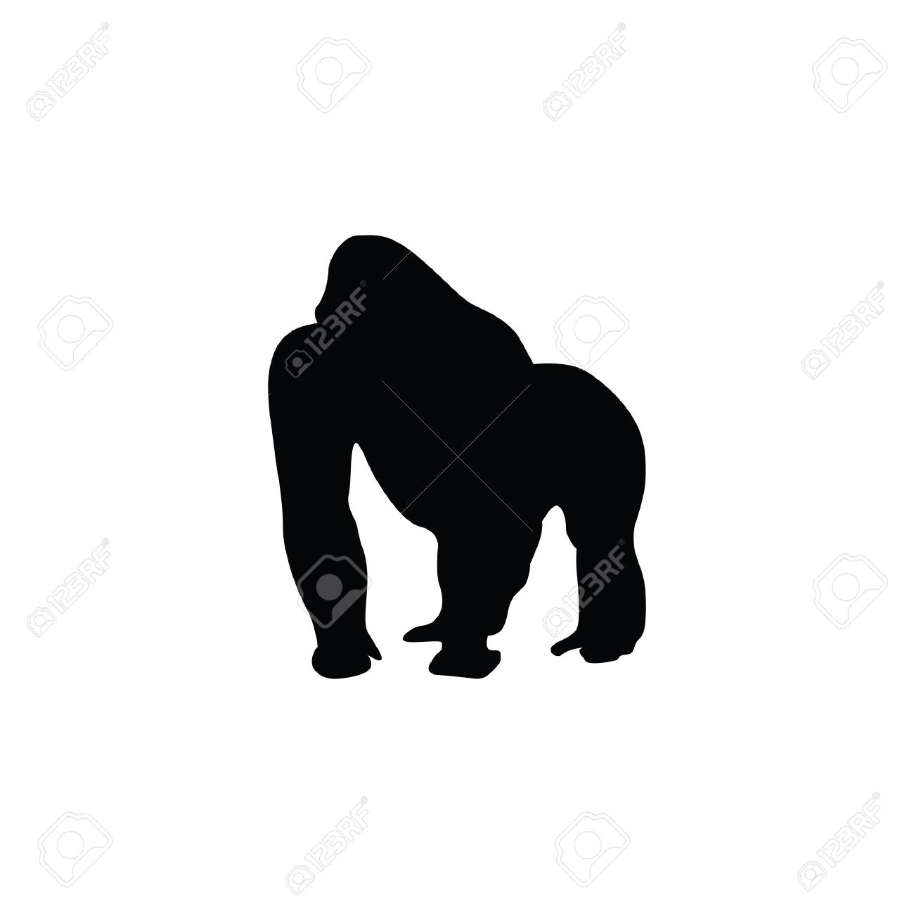 Silhouette Of Gorilla Royalty Free Cliparts Vectors And Stock Illustration Image