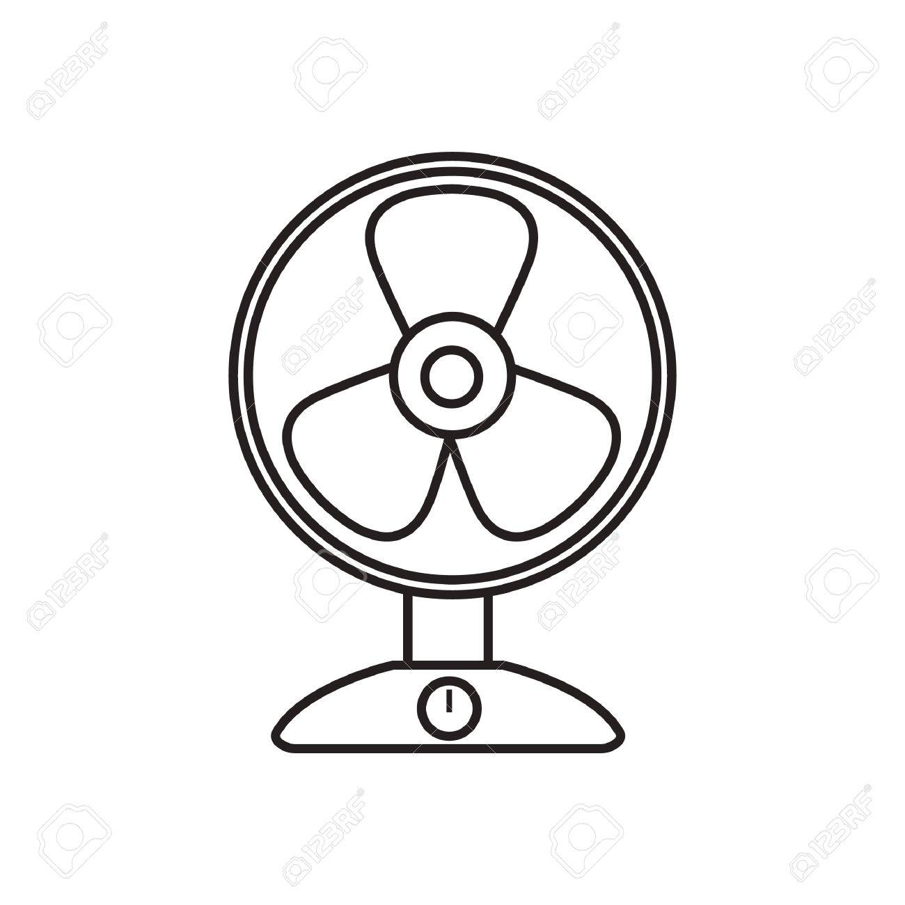 table fan clipart black and white