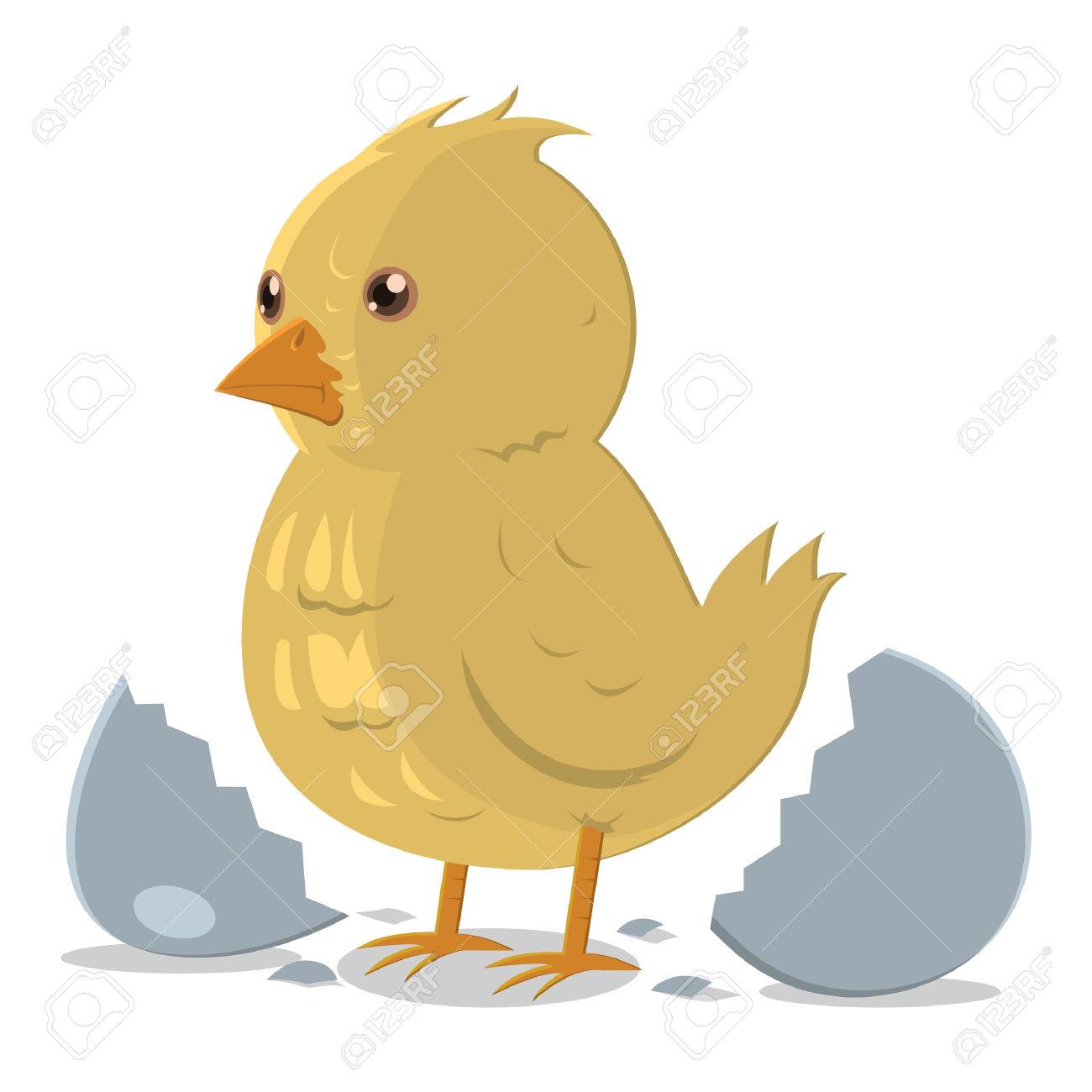 ひよこまま割れた卵 のイラスト素材 ベクタ Image