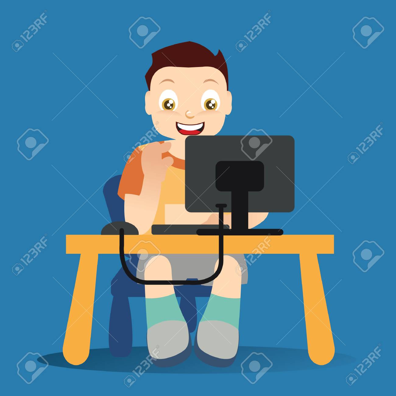 Student In Computer Lab Royalty Free Cliparts Vectors And Stock