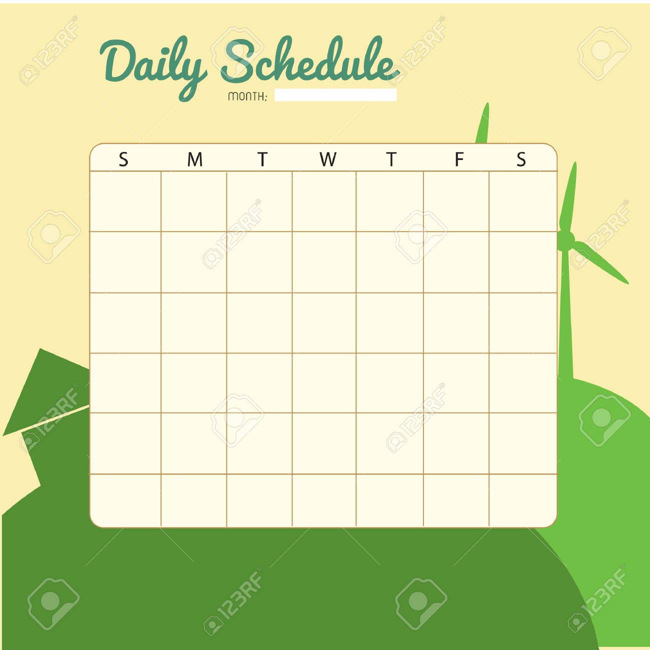 blank daily planner template design royalty free cliparts vectors blank template design