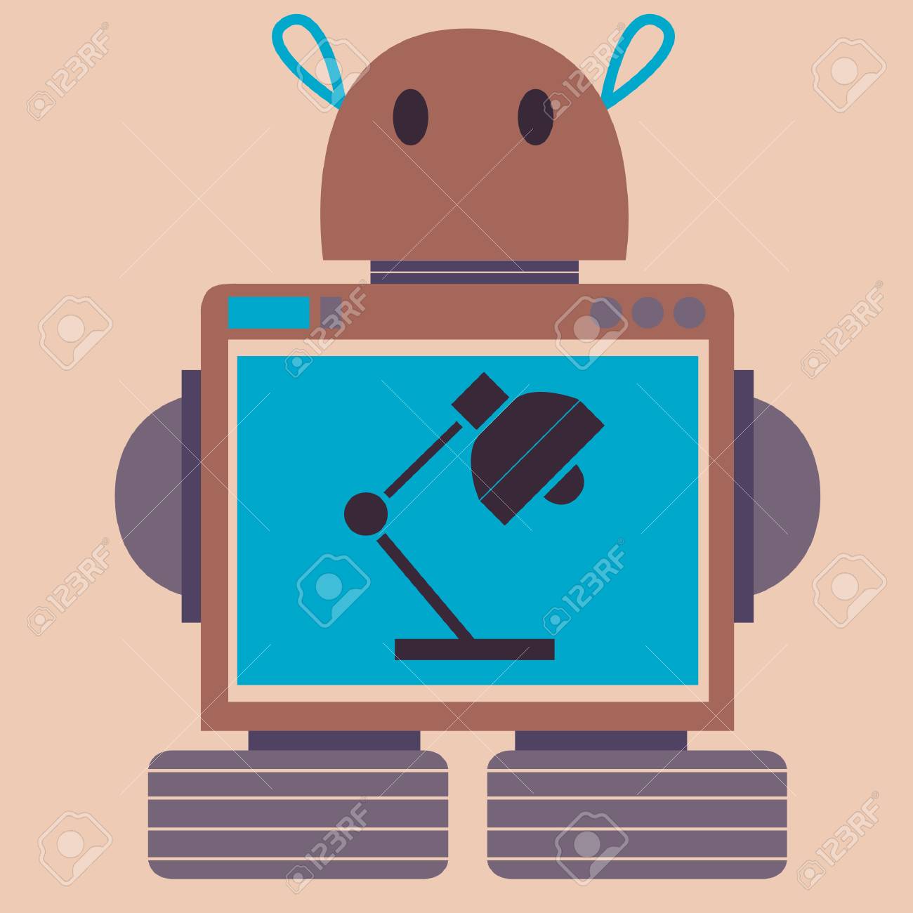 desk vector robot