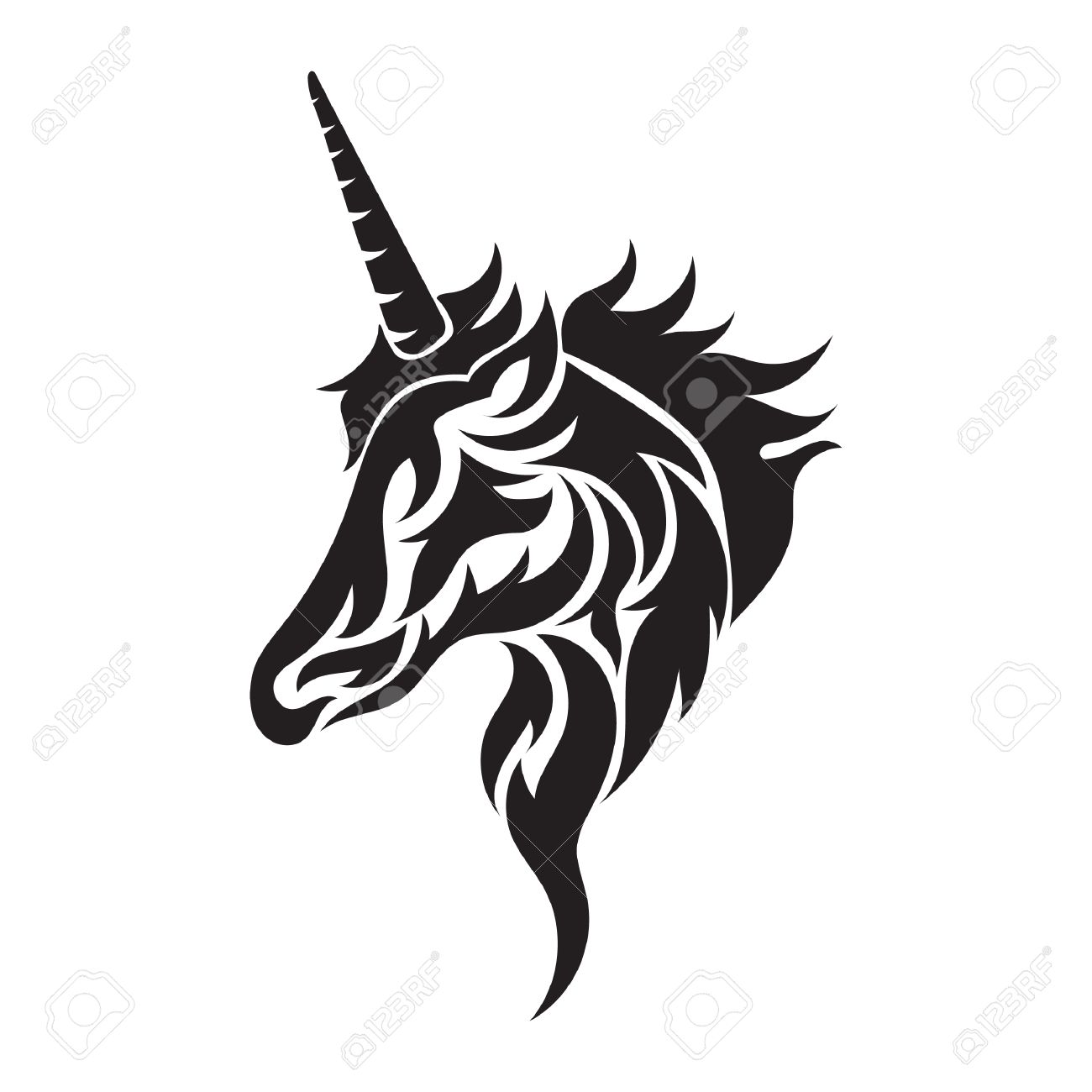 tribal unicorn tattoo
