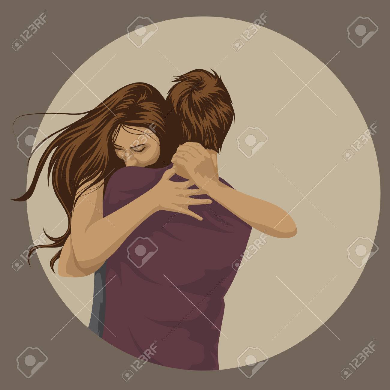 ハグ カップル のイラスト素材 ベクタ Image