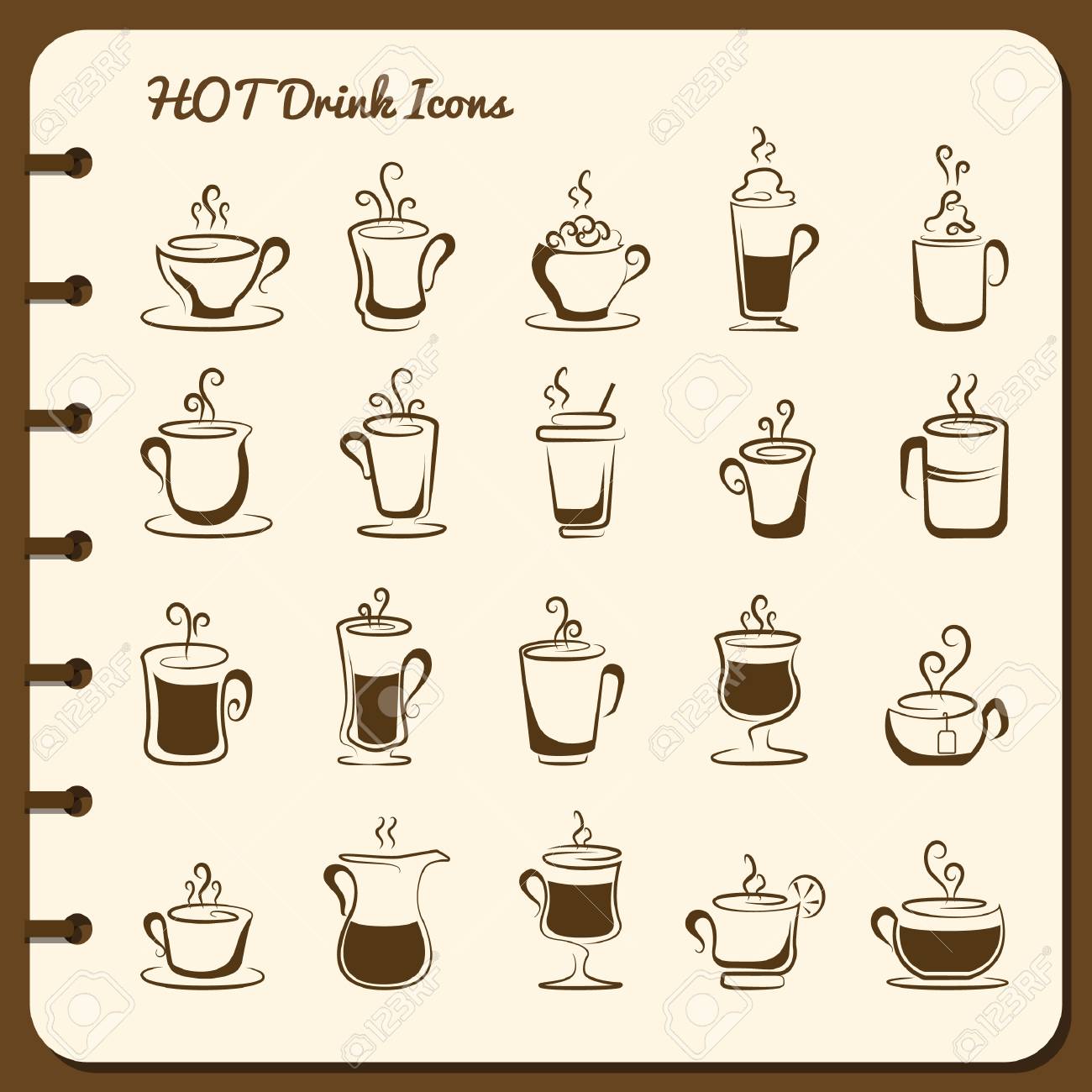 collection of hot drink icons - 106675137 collection of hot drink icons - 106675137