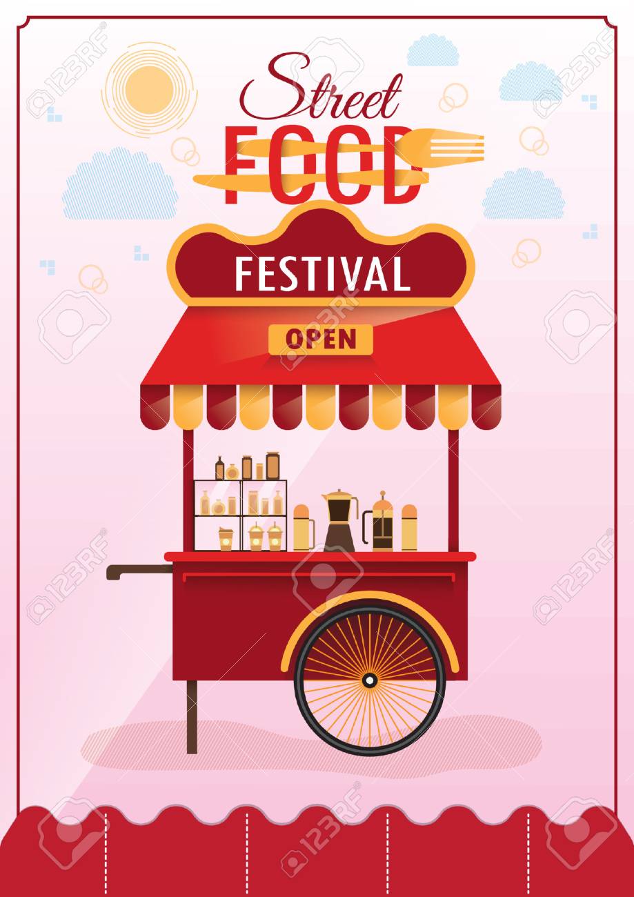 屋台祭ポスター デザインのイラスト素材 ベクタ Image