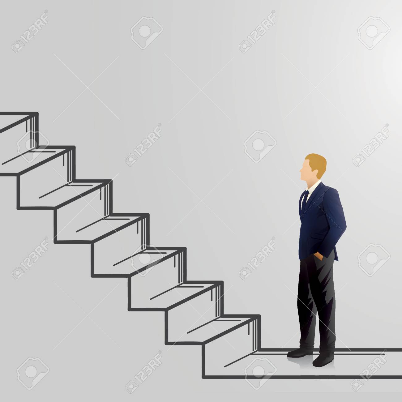 階段下の実業家 のイラスト素材 ベクタ Image