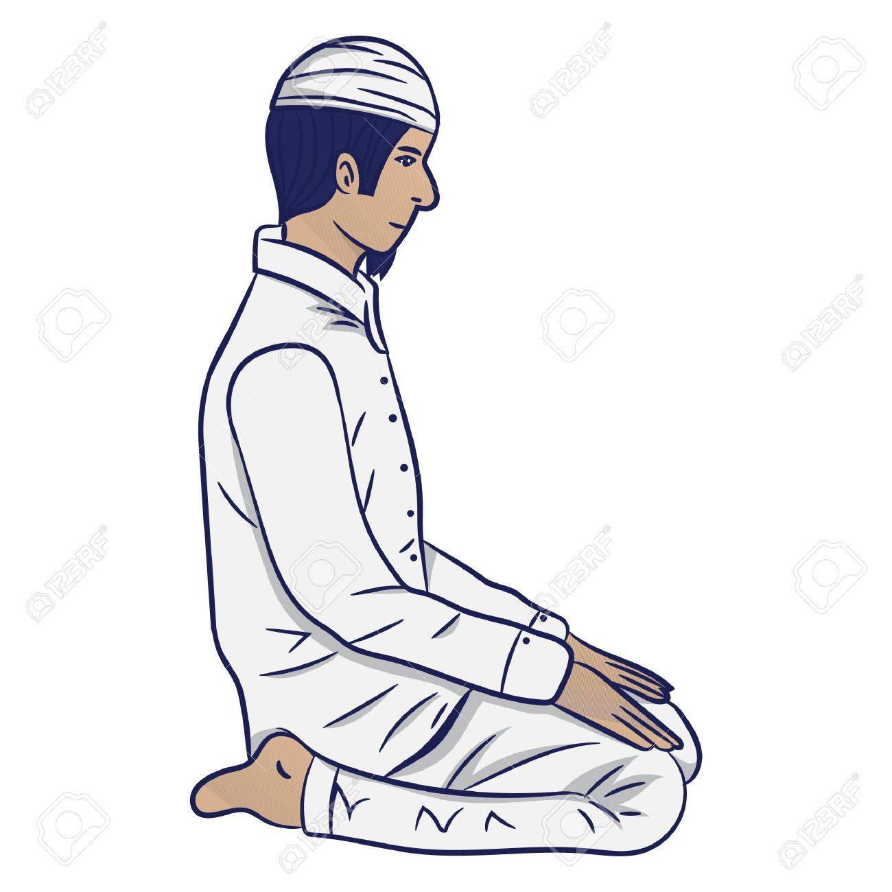 祈るイスラム教徒の男のイラスト素材 ベクタ Image 76872933