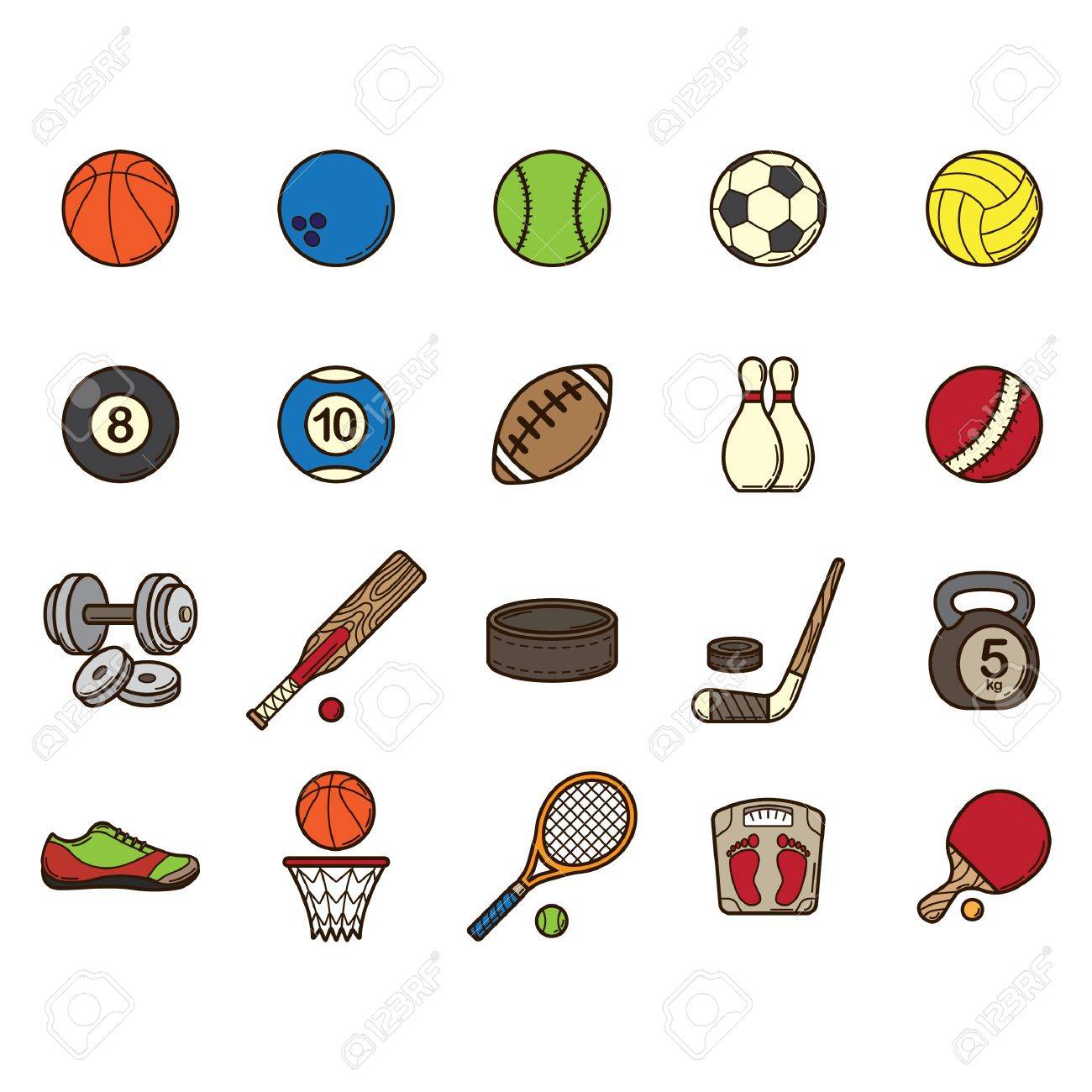 Collection Of Sports Items Royalty Free Cliparts Vectors And Stock Illustration Image