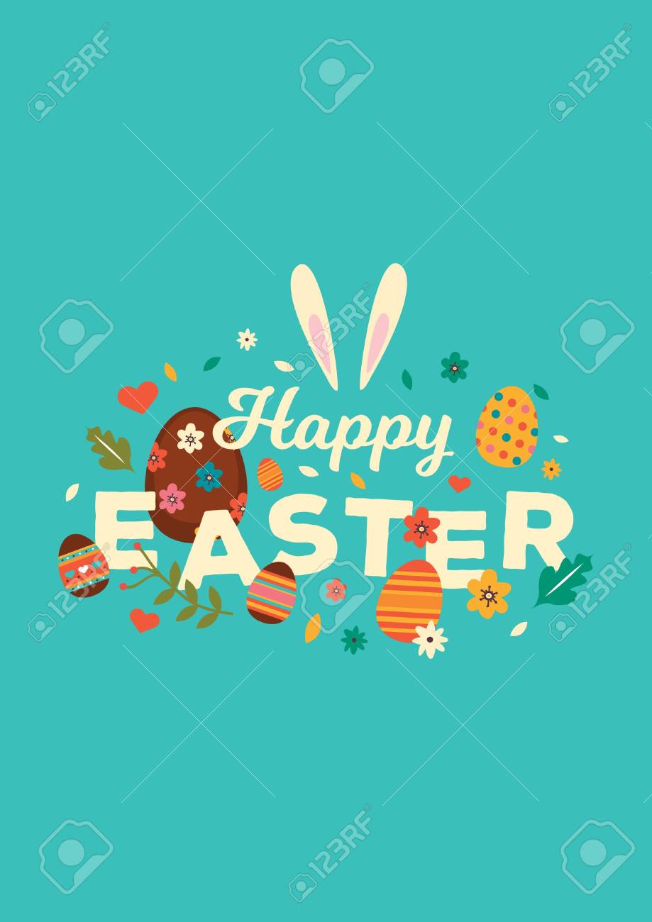 ハッピー イースター デザインのイラスト素材 ベクタ Image