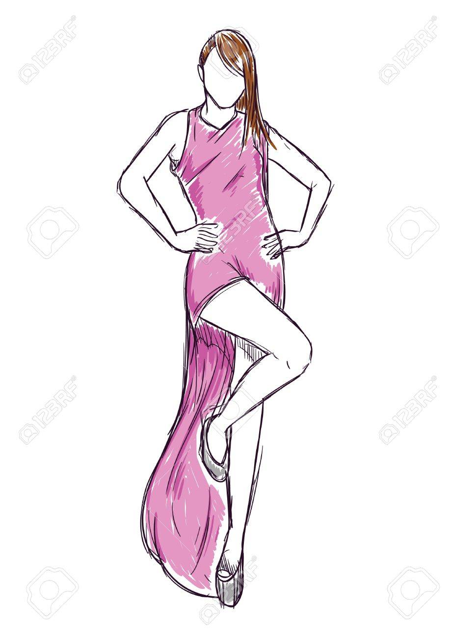 dress models drawing